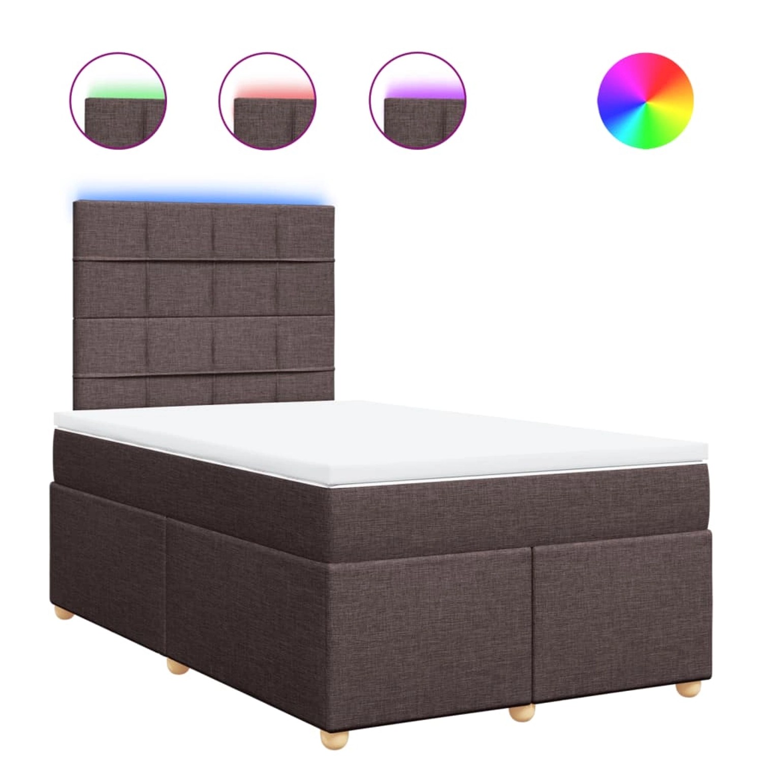 vidaXL Boxspringbett mit Matratze Dunkelbraun 120x190 cm Stoff 3293522 günstig online kaufen