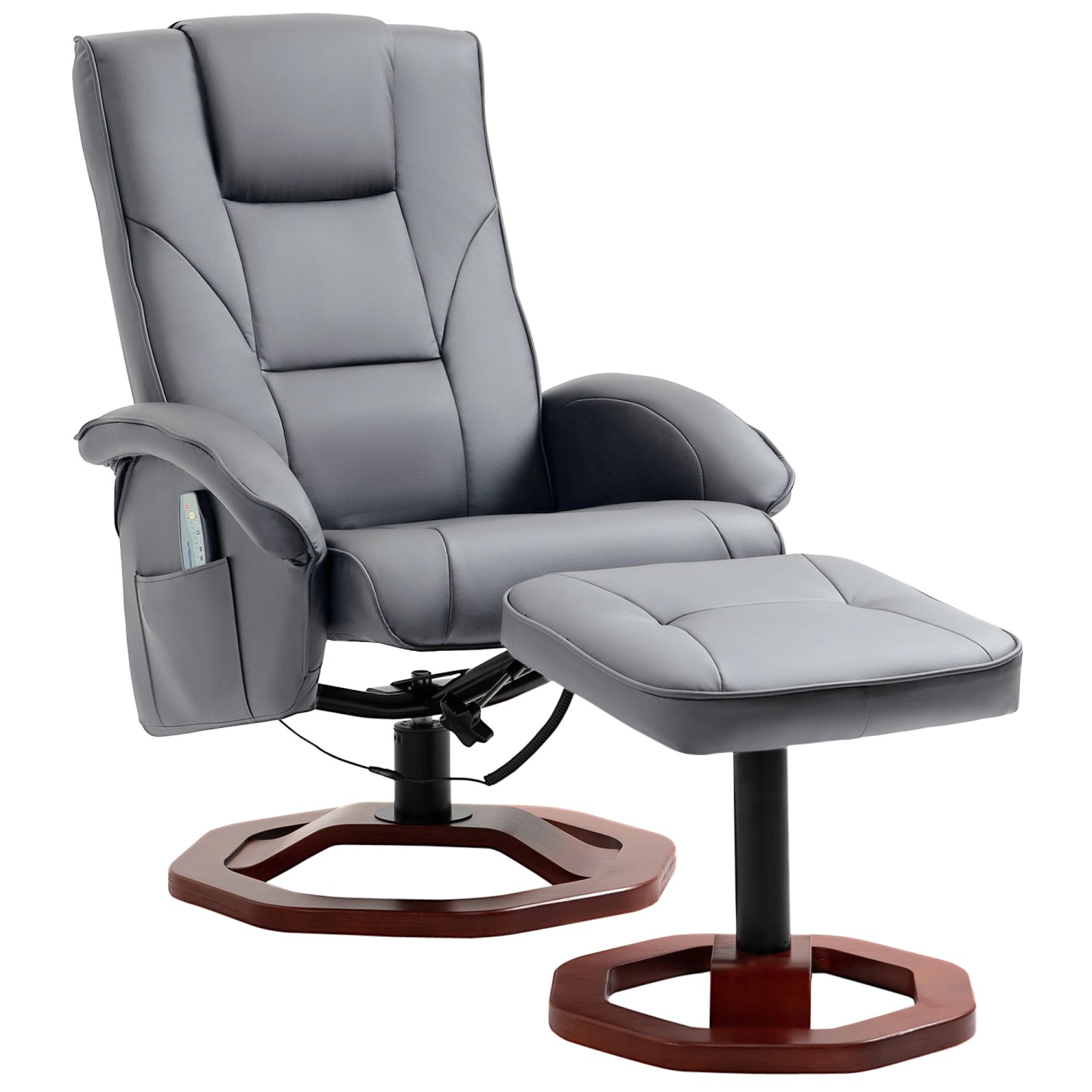 HOMCOM Massagesessel Kunstleder Stahl Dunkelgrau Braun 73L x 83B x 106H cm