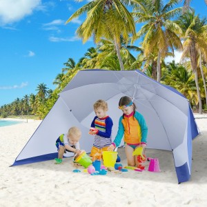 Outsunny Sonnenschirm Metall Polyester mit Silberbeschichtung 210L x 210B x 222H cm Blau