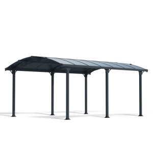 Canopia Pavillon Tuscon 3.6 x 5.1 in Anthrazit, Carport mit Polycarbonat-Dach.
