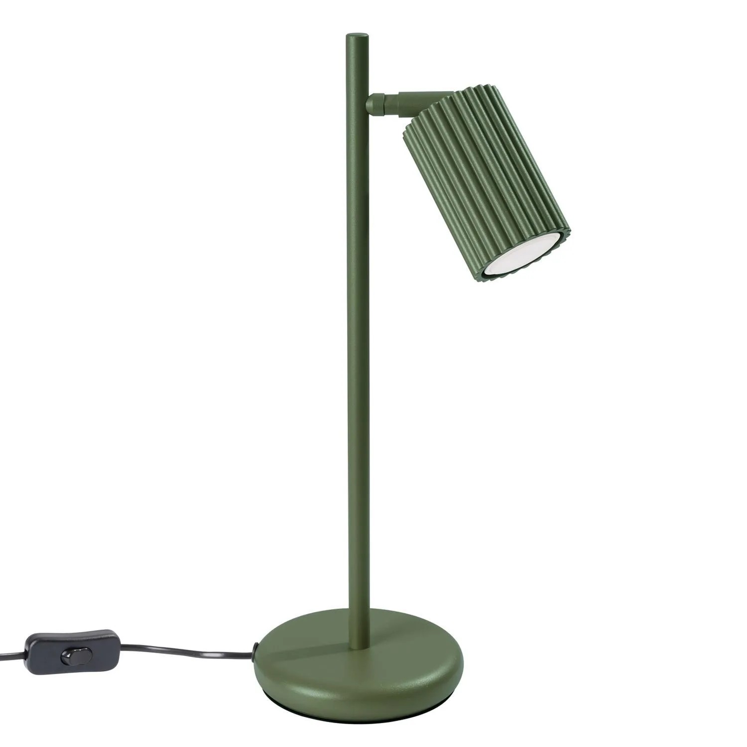 Licht-Erlebnisse Schreibtischlampe Aluminium GU10 Schwenkbar 43 CM Hoch Olivgrün Modern