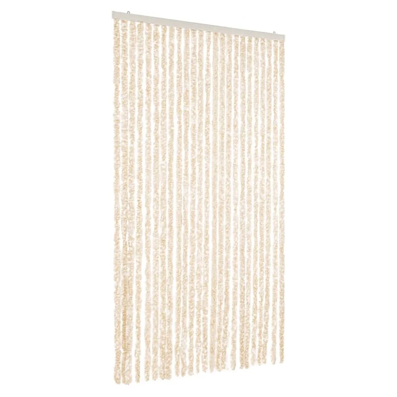 vidaXL Fliegenvorhang Beige und Weiß 100x220 cm Chenille 377344