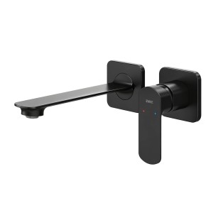 Emke Wand Waschtischarmatur Inklusive Grundkörper 233 x 127 x 110 mm Schwarz Matt Mischbatterie für Waschbecken