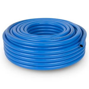 EBERTH Druckluftschlauch, 40m, blau, gerollt. Ideal für Kompressoren und Druckluftwerkzeuge.