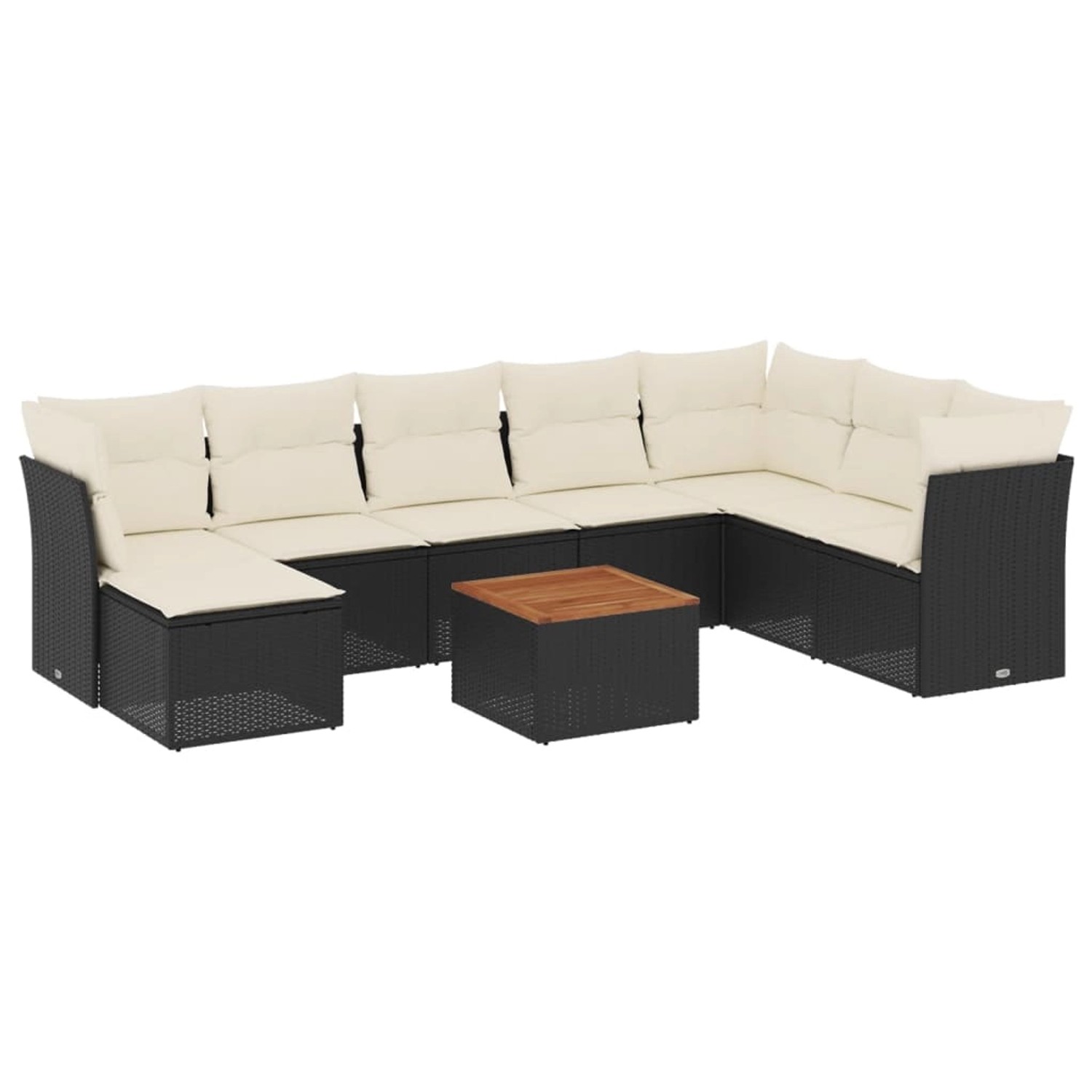 vidaXL 9-tlg Garten-Sofagarnitur mit Kissen Schwarz Poly Rattan Modell 114 günstig online kaufen