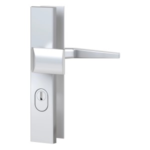 Basi Vollmaterial-Schutzbeschlag Alu F1, Wechsel-Garnitur mit PZ-Lochung für Außentüren.