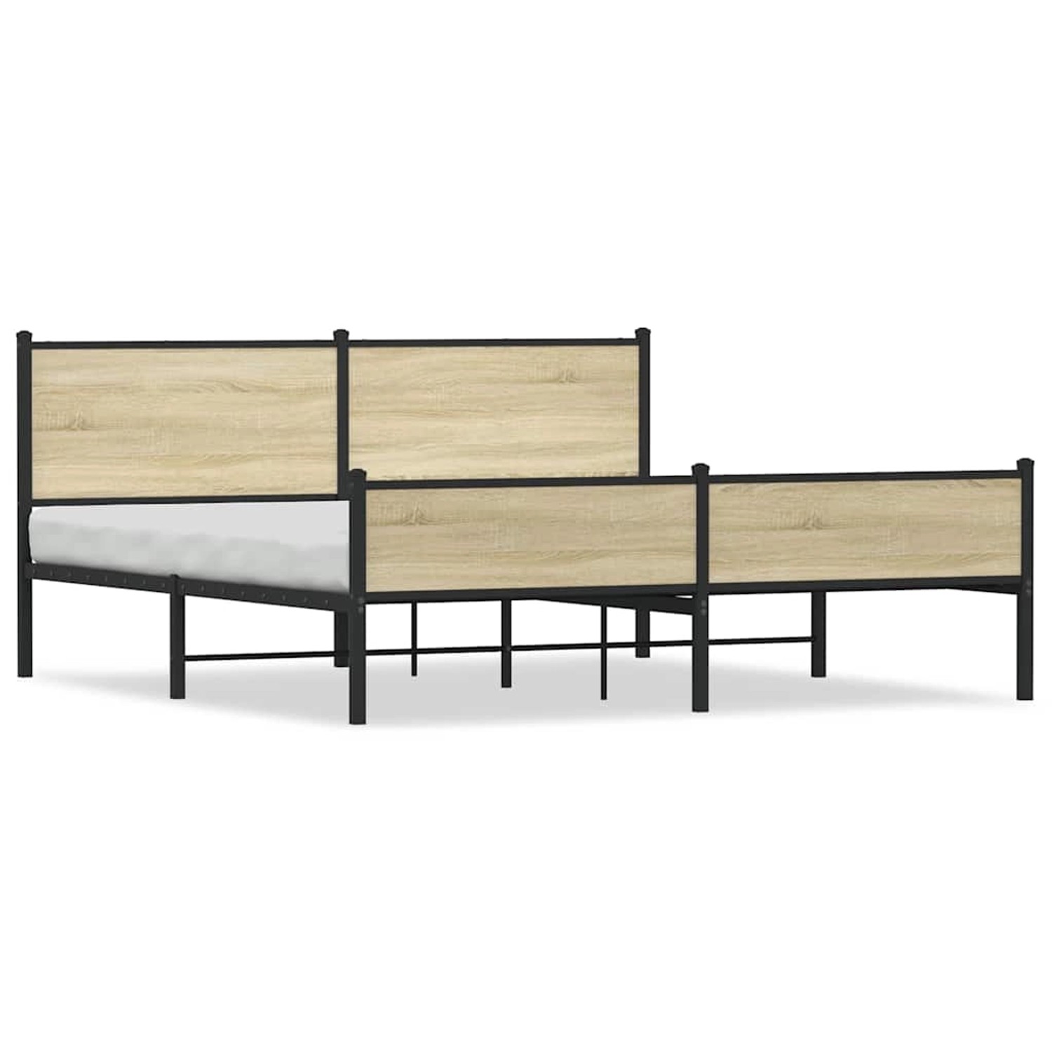 vidaXL Metallbett ohne Matratze Sonoma-Eiche 180x200 cm 3301401 günstig online kaufen