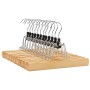 Songmics Hosenspanner-Set, 12-teilig, Naturholz mit verchromten Haken für ordentliche Hosenaufbewahrung.