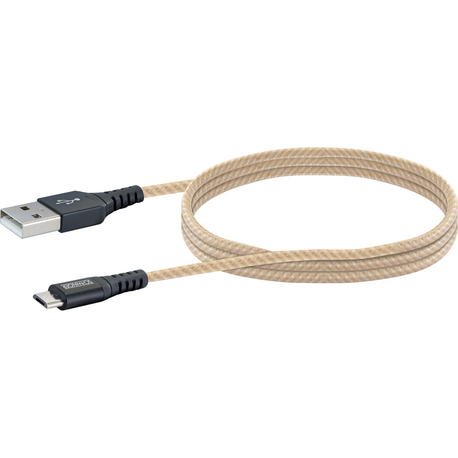 Micro USB Sync & Ladekabel Hanfbraun 1,2 m
