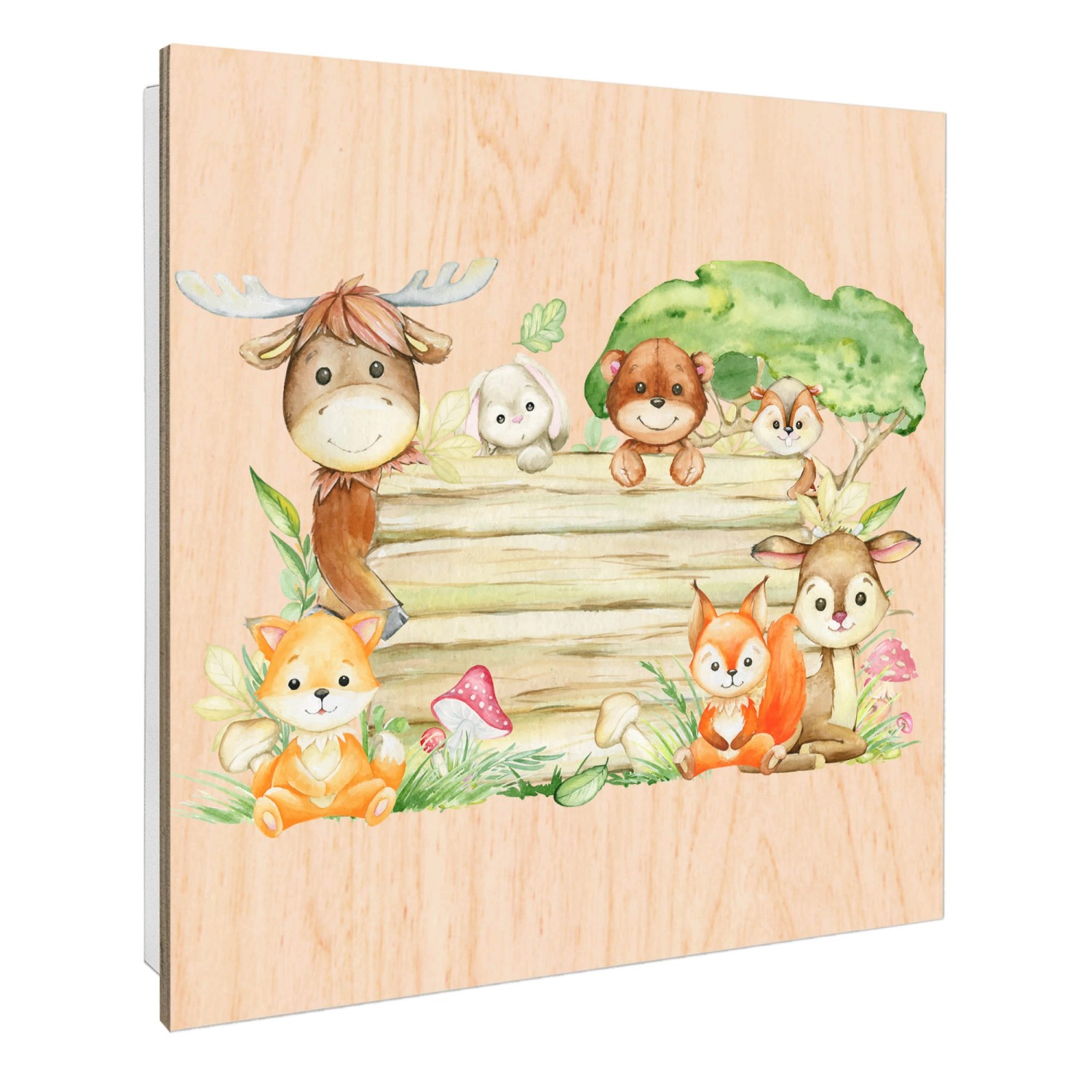 Banjado Schlüsselkasten mit Holzfront 30x30cm Weiß Scharnier Links 50 Haken günstig online kaufen