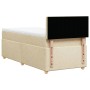Cremefarbenes vidaXL Boxspringbett 90x190 cm mit Matratze und Kopfteil.
