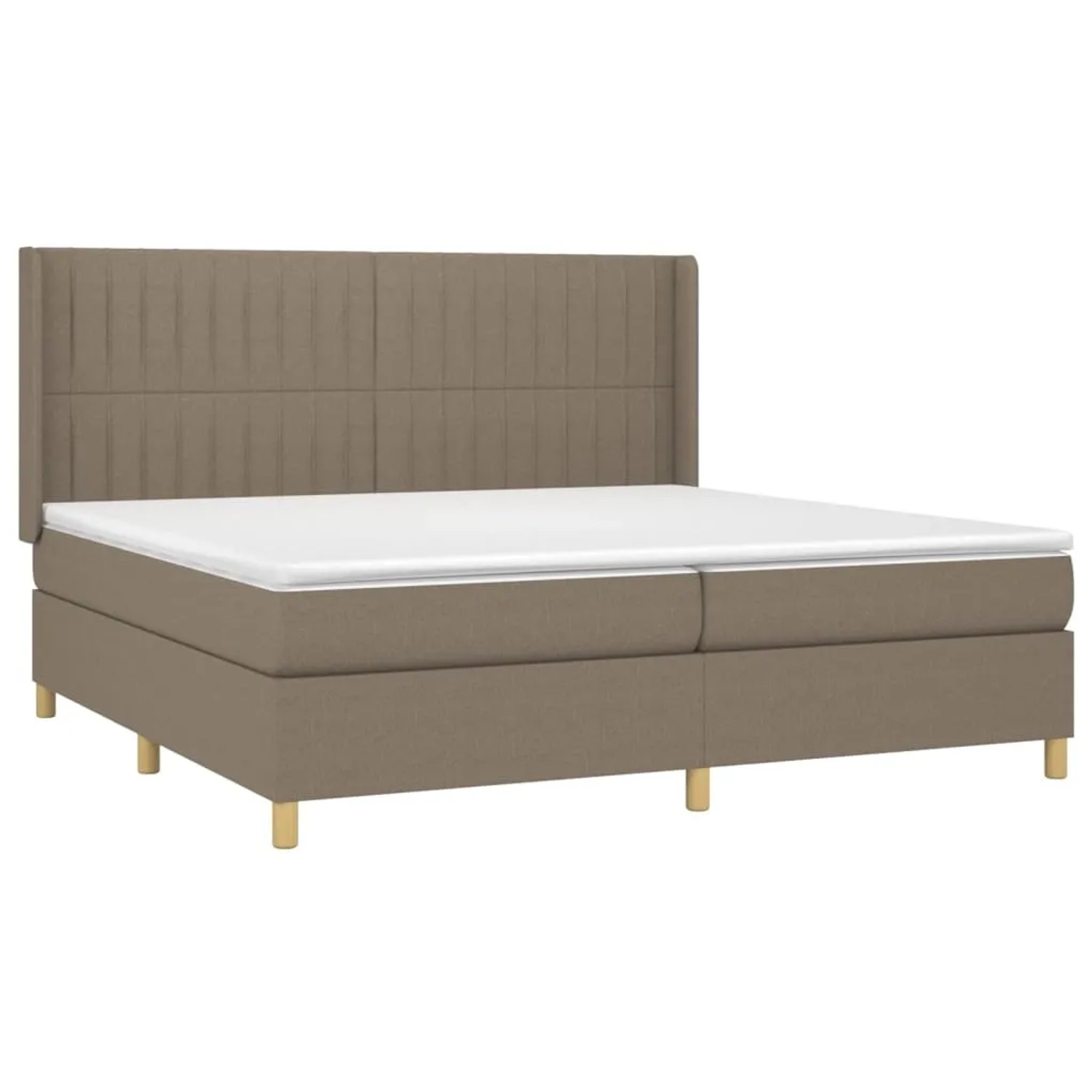 Boxspringbett Taupe 200x200 cm mit Matratze und Kopfteil