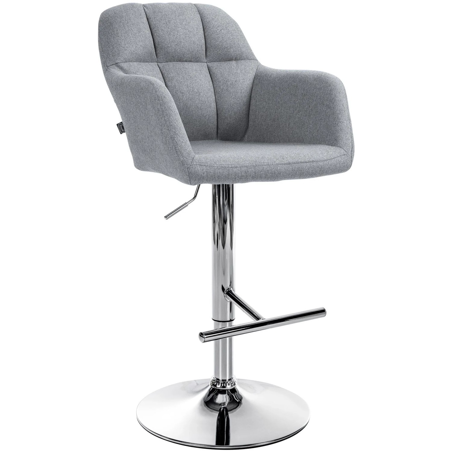 CLP Barhocker Natoma Stoff Metall in Chromoptik/grau