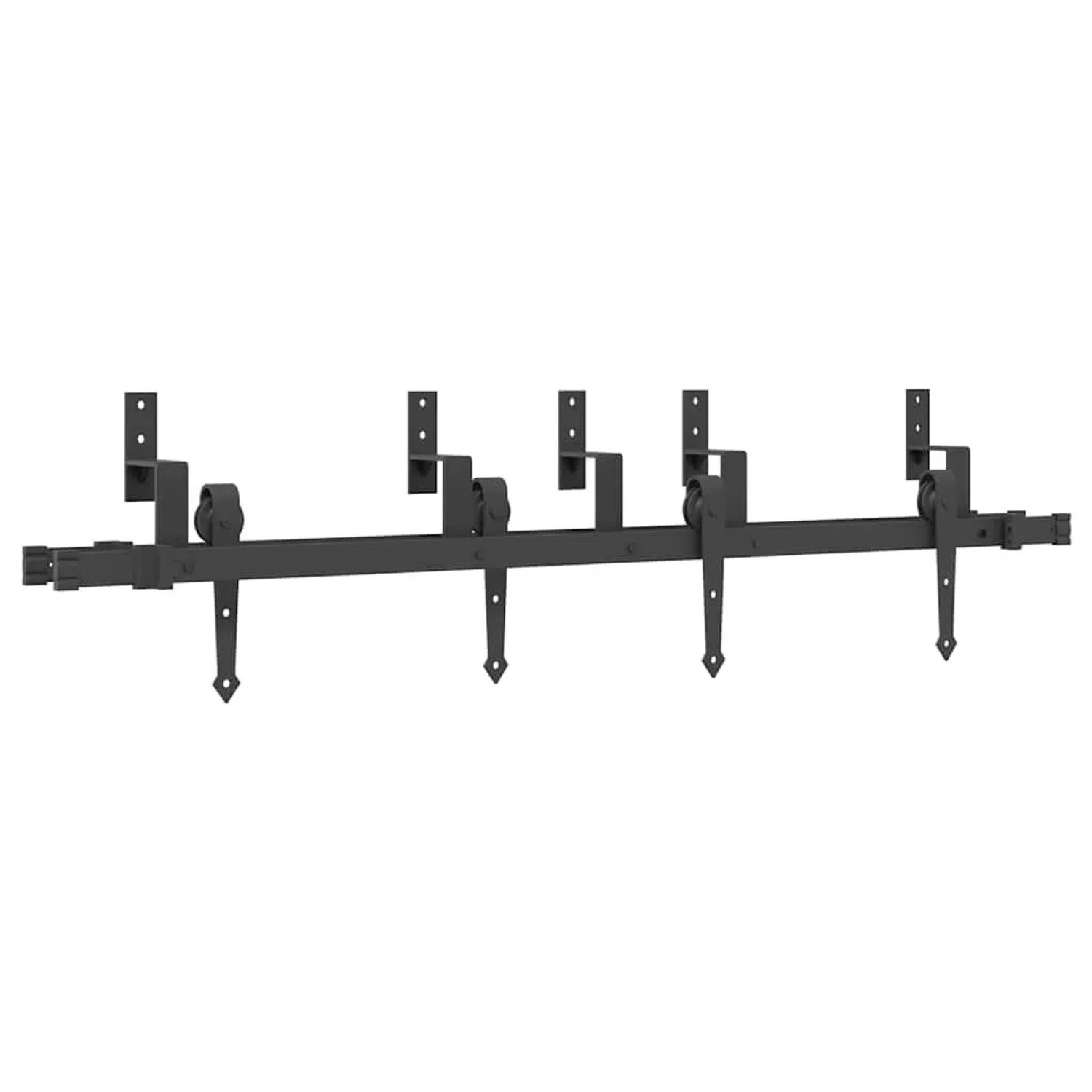 vidaXL Schiebetürbeschlag-Set 152,5 cm Stahl Schwarz 3295725