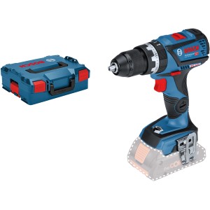 Bosch Professional Akku-Schlagbohrschrauber GSB 18V-60 C Solo mit blauem Werkzeugkoffer.