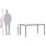 Schwarzer vidaXL Gartentisch mit Glasplatte, 150x90x75 cm, aus Poly Rattan.