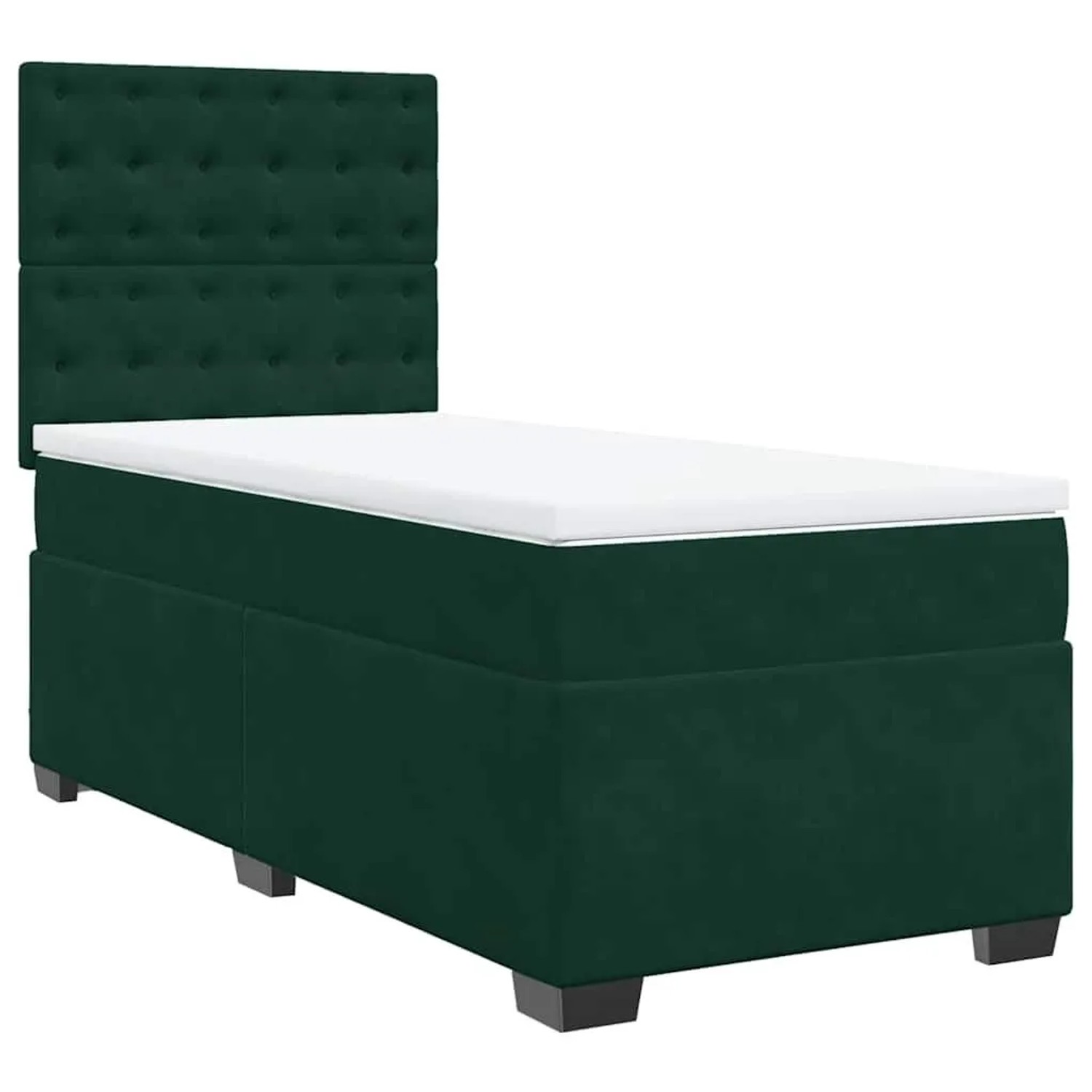 vidaXL Boxspringbett mit Matratze Dunkelgrün 90x200 cm Samt 3290825 günstig online kaufen