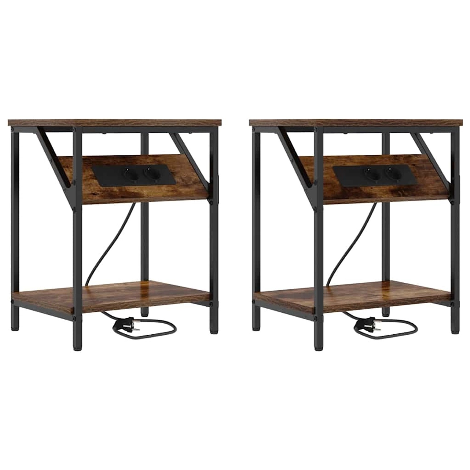 vidaXL Nachttisch 2 Stk Räuchereiche 38 x 30 x 48 cm Holzwerkstoff 859585 günstig online kaufen