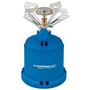 Campingaz Gaskocher Camping 206 S, blauer Gaskocher mit Topfhalter für Camping & Outdoor.