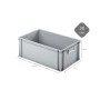 Graue PROREGAL Eurobox 38L mit Deckel, 40x60x22cm, ideal zur Aufbewahrung und Transport.