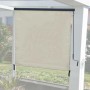 Creme-beige Vertikalmarkise 250x180cm als Sonnenschutz und Sichtschutz für Balkon oder Terrasse, mit Kurbel.