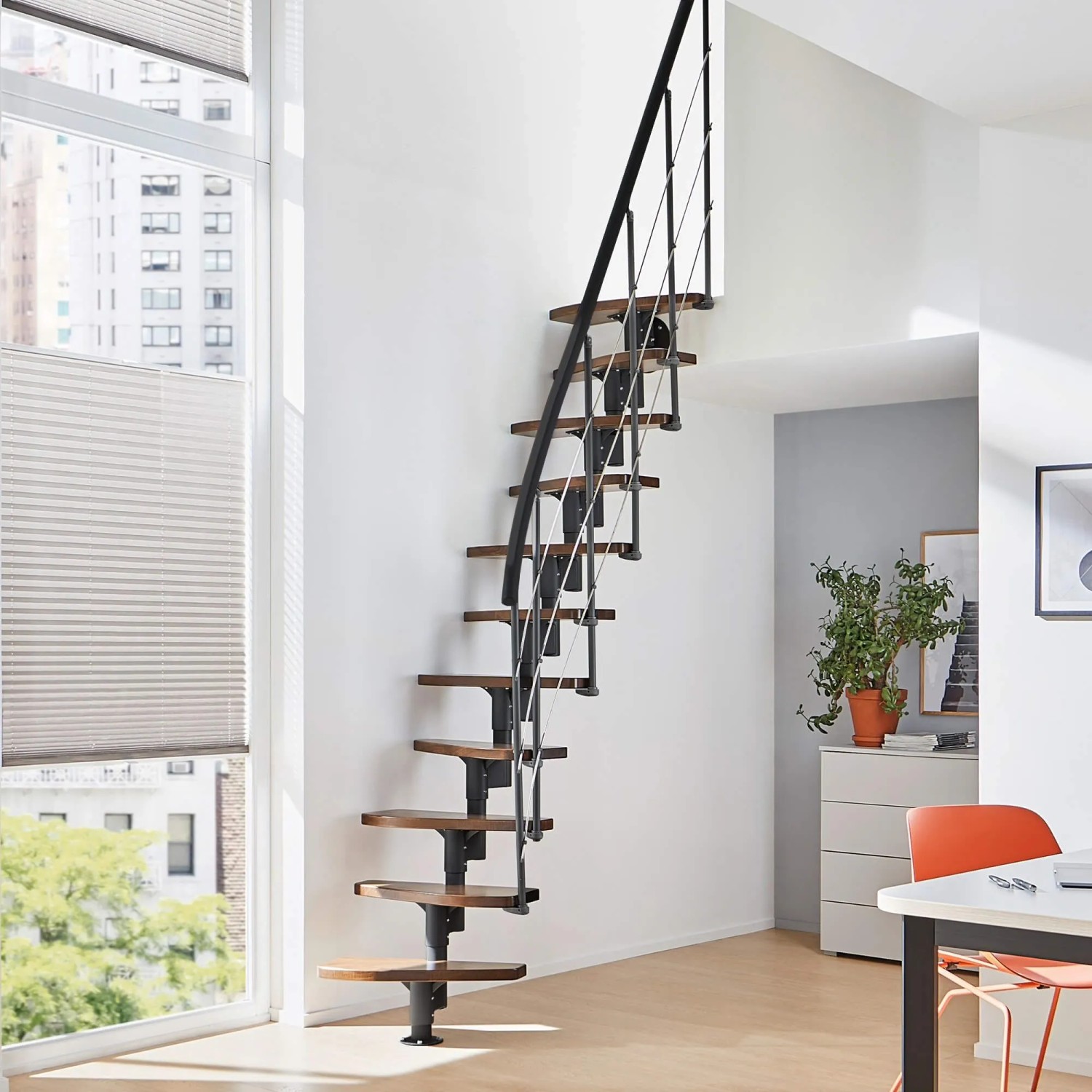 Treppen Intercon Raumspartreppe Alpha Mittelholmtreppe 12 Stufen Buche Dunk günstig online kaufen