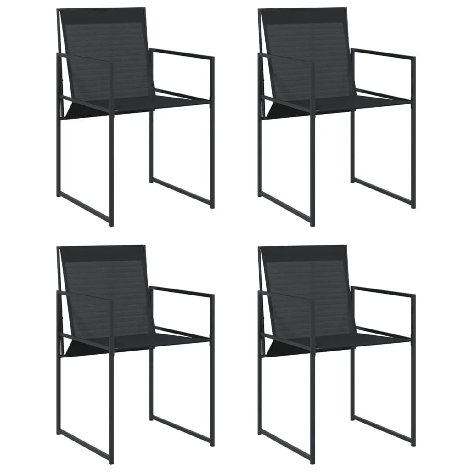 vidaXL Gartenstühle 4 Stk Schwarz Stahl und Textilene 4008593 günstig online kaufen