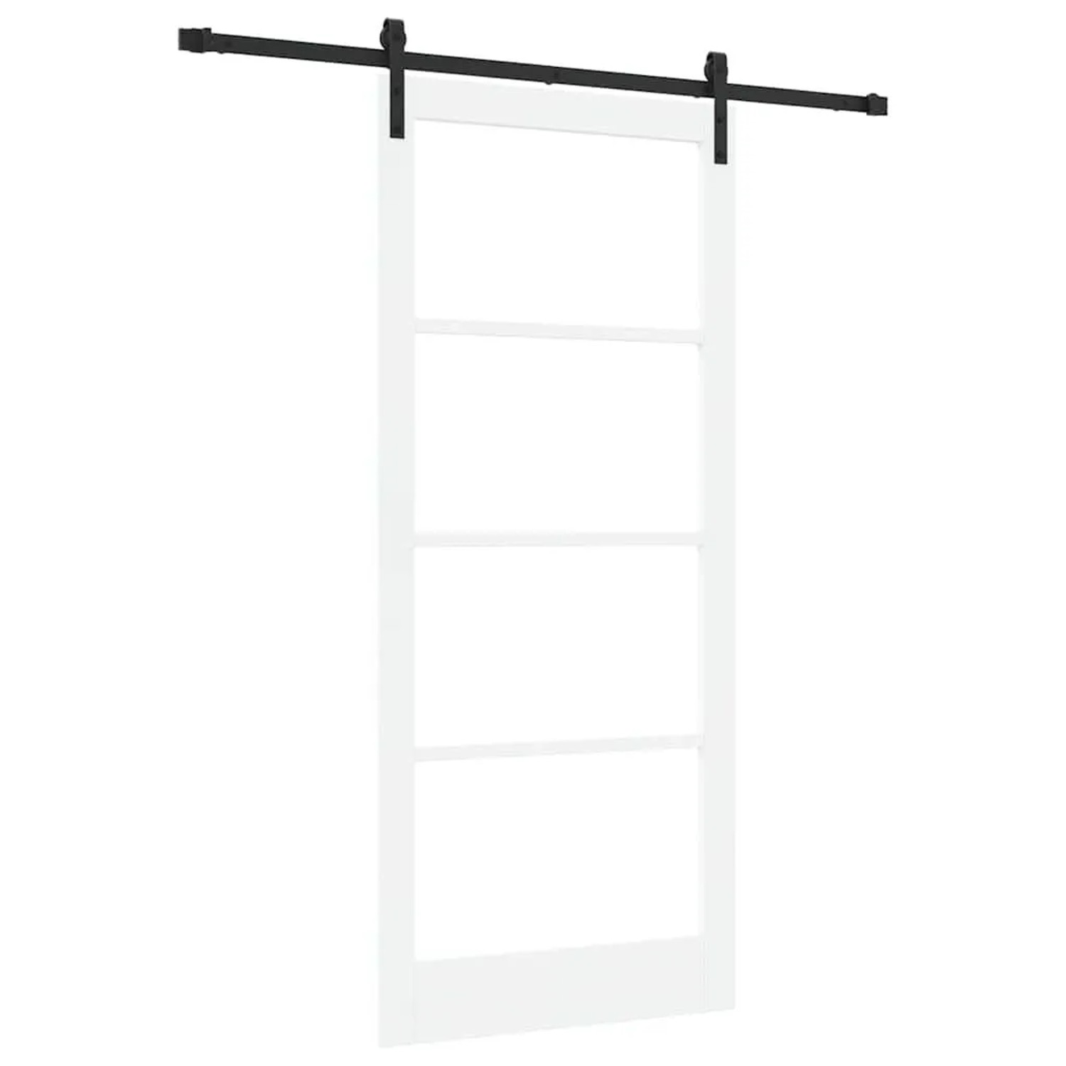 vidaXL Schiebetür ORKDAL Weiß und Schwarz 93 x 211 cm 3331842