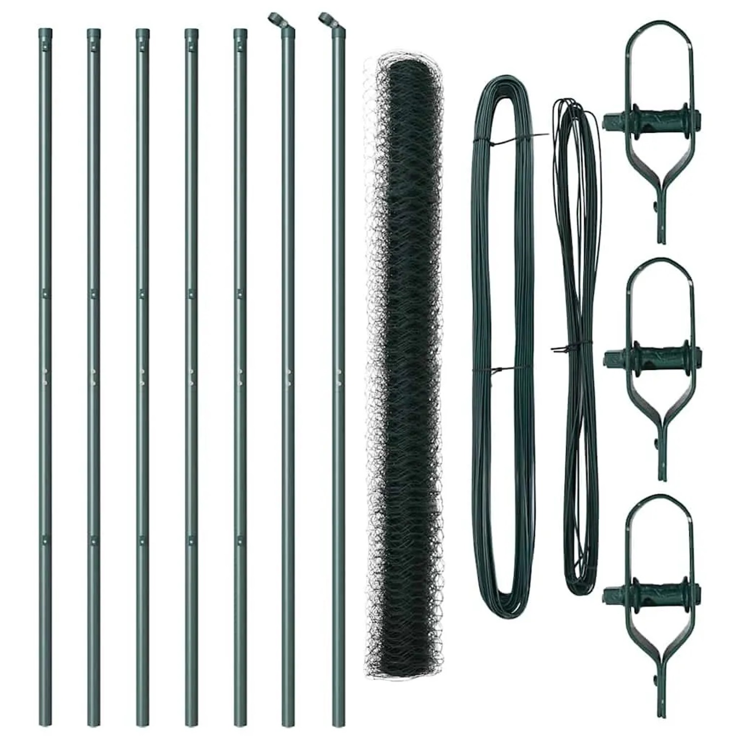 vidaXL Zaunpfosten Grün 10 x 1,5 m 36 mm Netz Stahl und PVC 3352650 günstig online kaufen