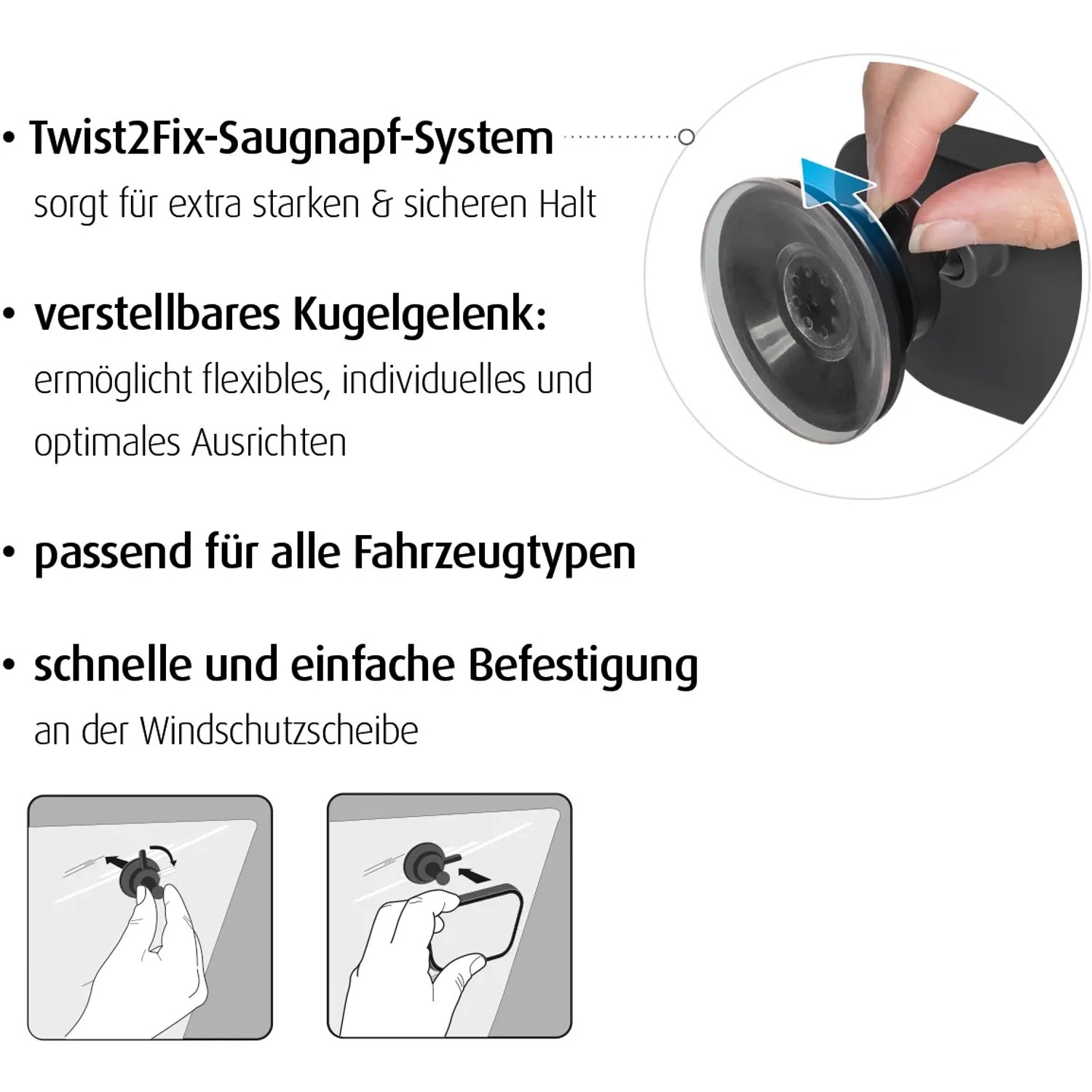 Reer Auto-Sicherheitsspiegel ParentsView mit Saugnapf zur Befestigung im Auto.