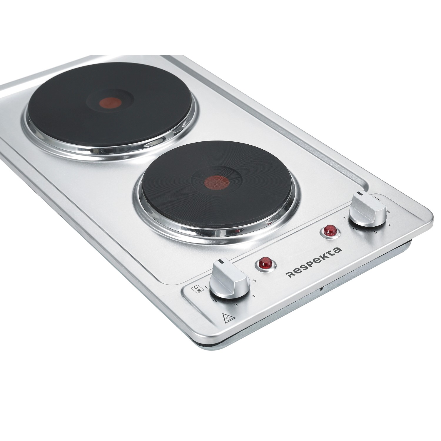 Respekta Domino-Kochfeld KM9111EN aus Edelstahl mit 2 Kochmulden.