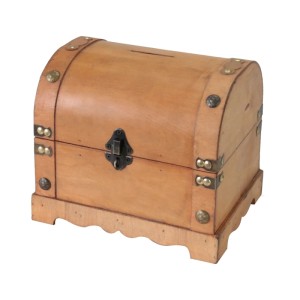 HMF 6414-51 Spardose Holzkiste Schloss 23 x 18 x 20 cm Groß Namibia