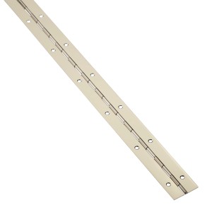 Langes SOTECH Stangenscharnier in Edelstahloptik, 1000x32x0,7 mm, gelocht. Für Möbel und DIY.