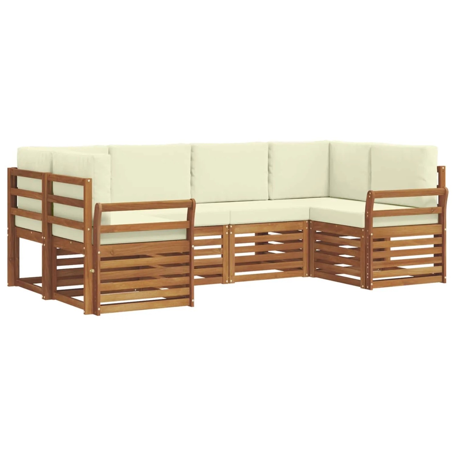 vidaXL Sofagarnituren 6 Tlg Natur und Creme Massivholz Akazie 3375370