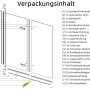 Bestandteile Aquabatos Badewannenaufsatz 120x140cm, 2-teilige Duschwand, Schwarz Matt, Badewannenfaltwand, Duschabtrennung, 5 mm NANO ESG-Sicherheitsglas