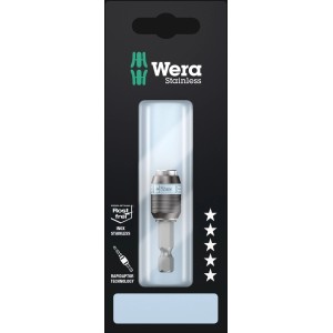 Wera Bit-Halter Universal Rapidaptor aus Edelstahl, geeignet für Bits mit 6,3 mm Außensechskantantrieb.