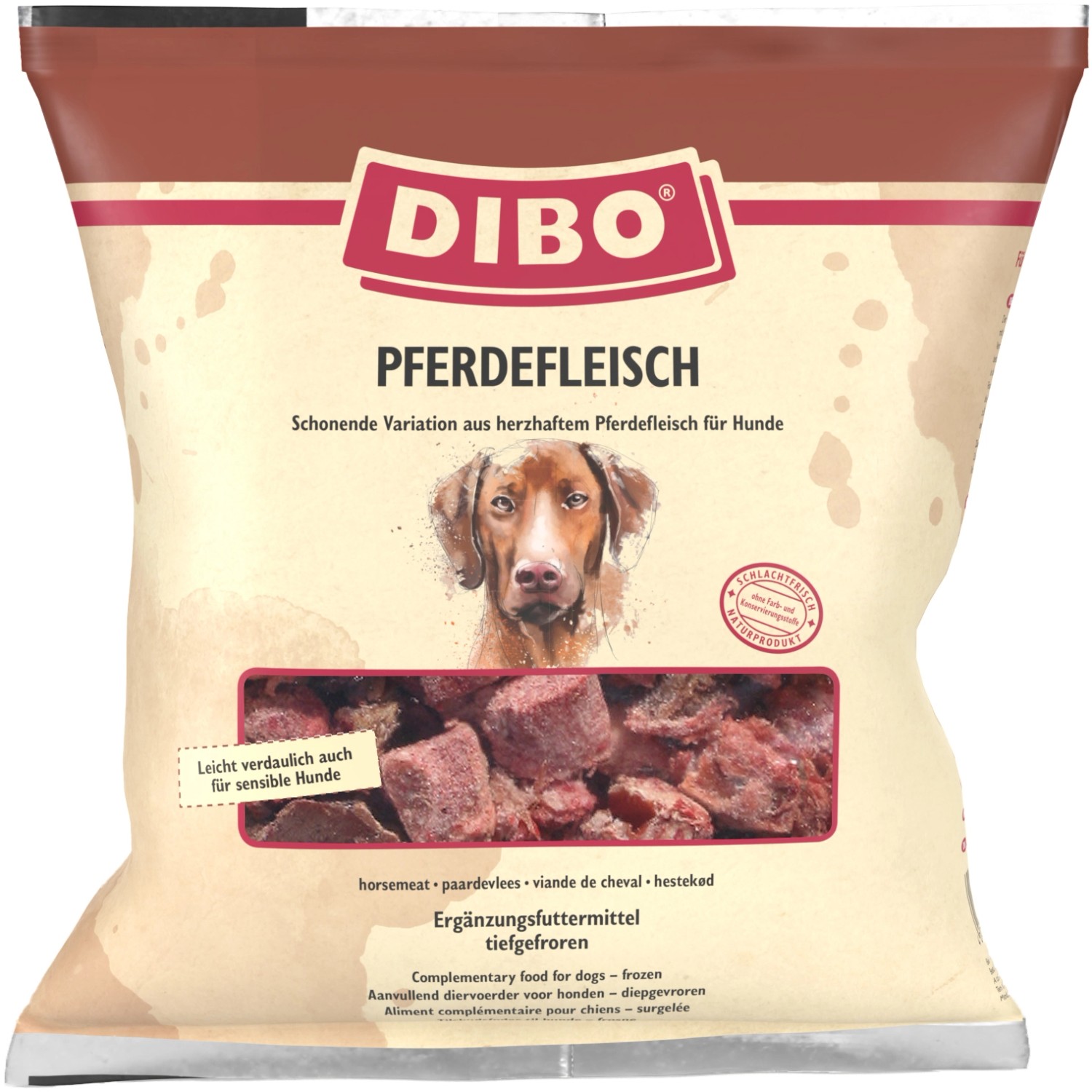 Dibo Hunde-Barf- und Frostfutter Pferdefleisch 1 kg