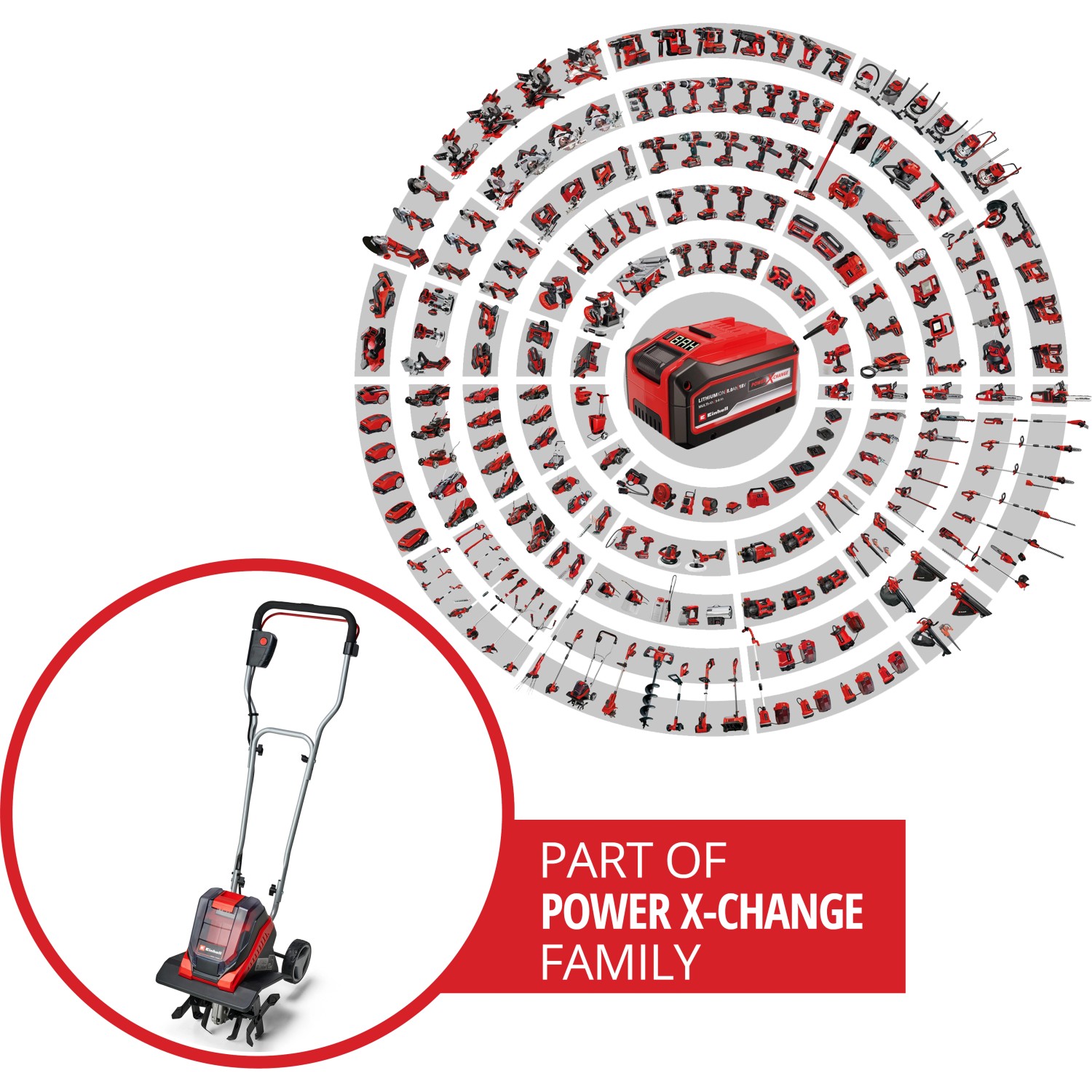 Einhell Akku-Bodenhacke GE-CR 30 Li Solo, Teil der Power X-Change Familie.