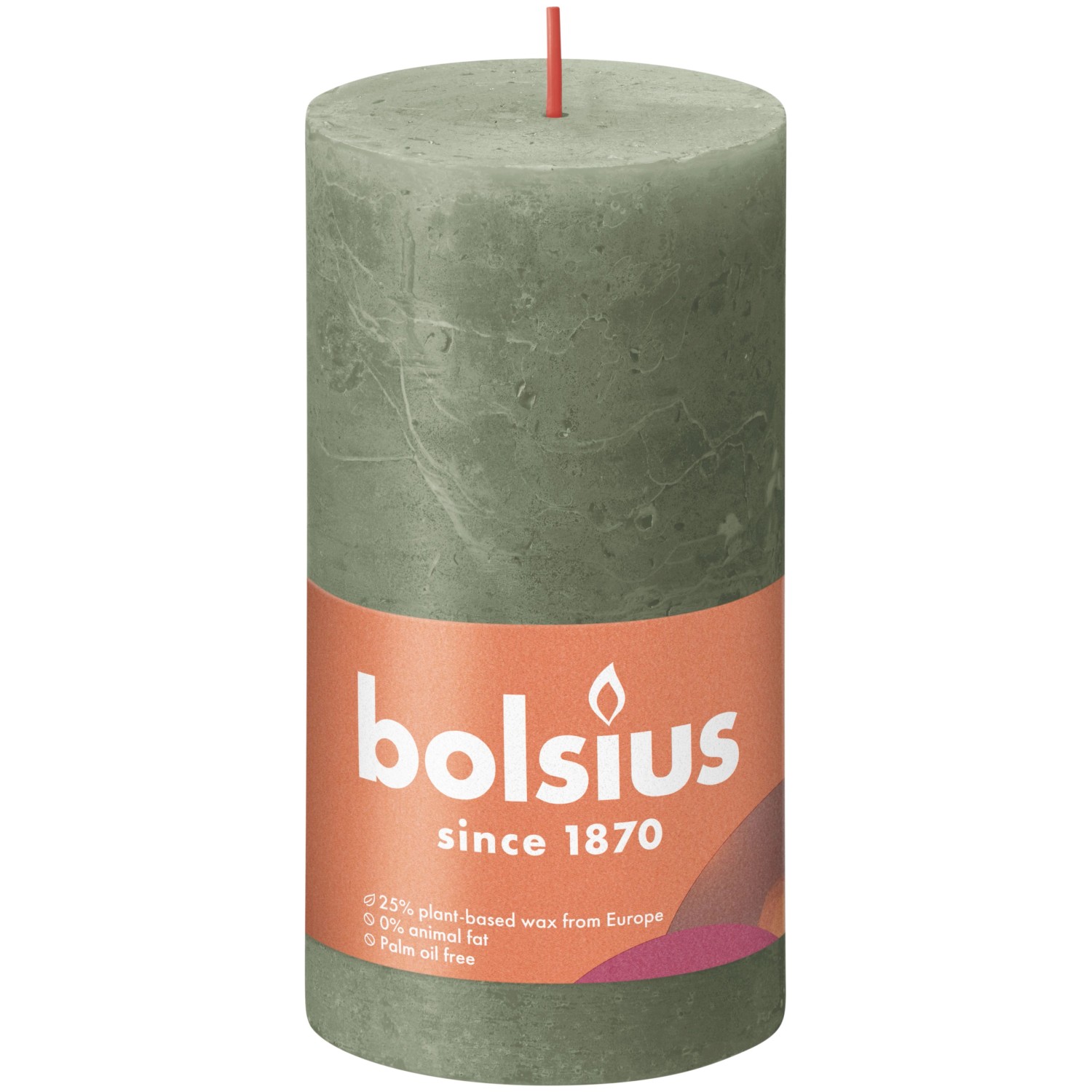 Bolsius Rustik-Kerze Shine 130/68 mm Frische Olive