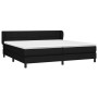 Schwarzes vidaXL Boxspringbett (200x200 cm) mit Matratze und Kopfteil. Stoffbezug.