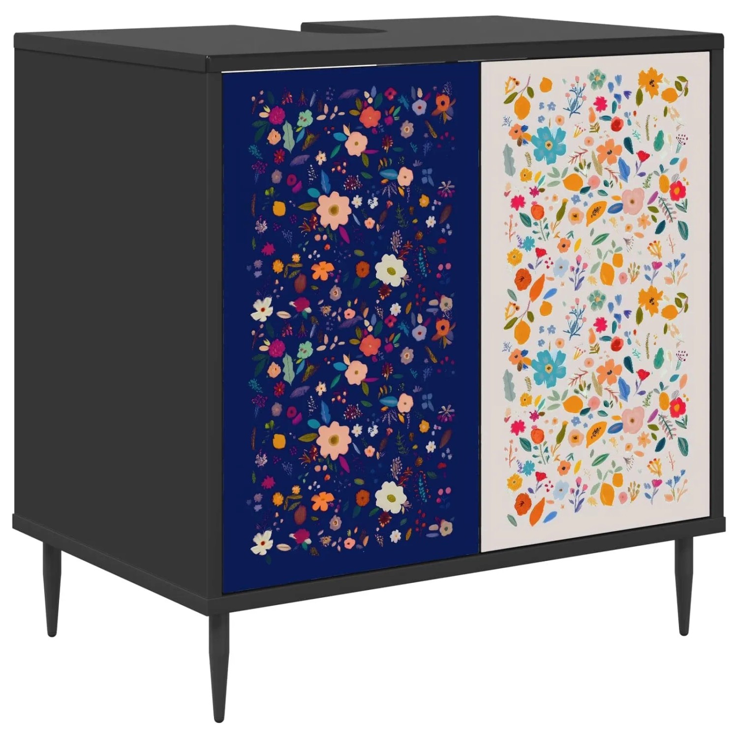 vidaXL Badezimmerschrank MAINZ Schwarz Eichen-Optik 60 x 40 x 61 cm 8007424