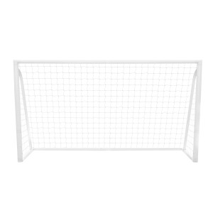 Weißes Fußballtor 3.6m x 1.8m mit Netz und Torwand für Training und Spiel.