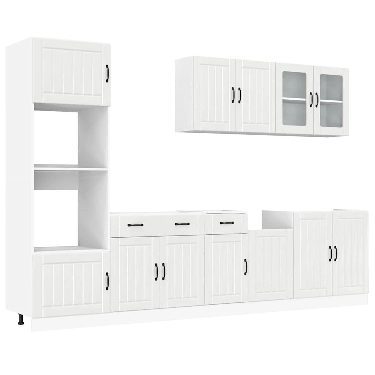 vidaXL 7-Tlg Küchenschrank-Set Lucca Hochglanz-Weiß Holzwerkstoff 3314743 günstig online kaufen