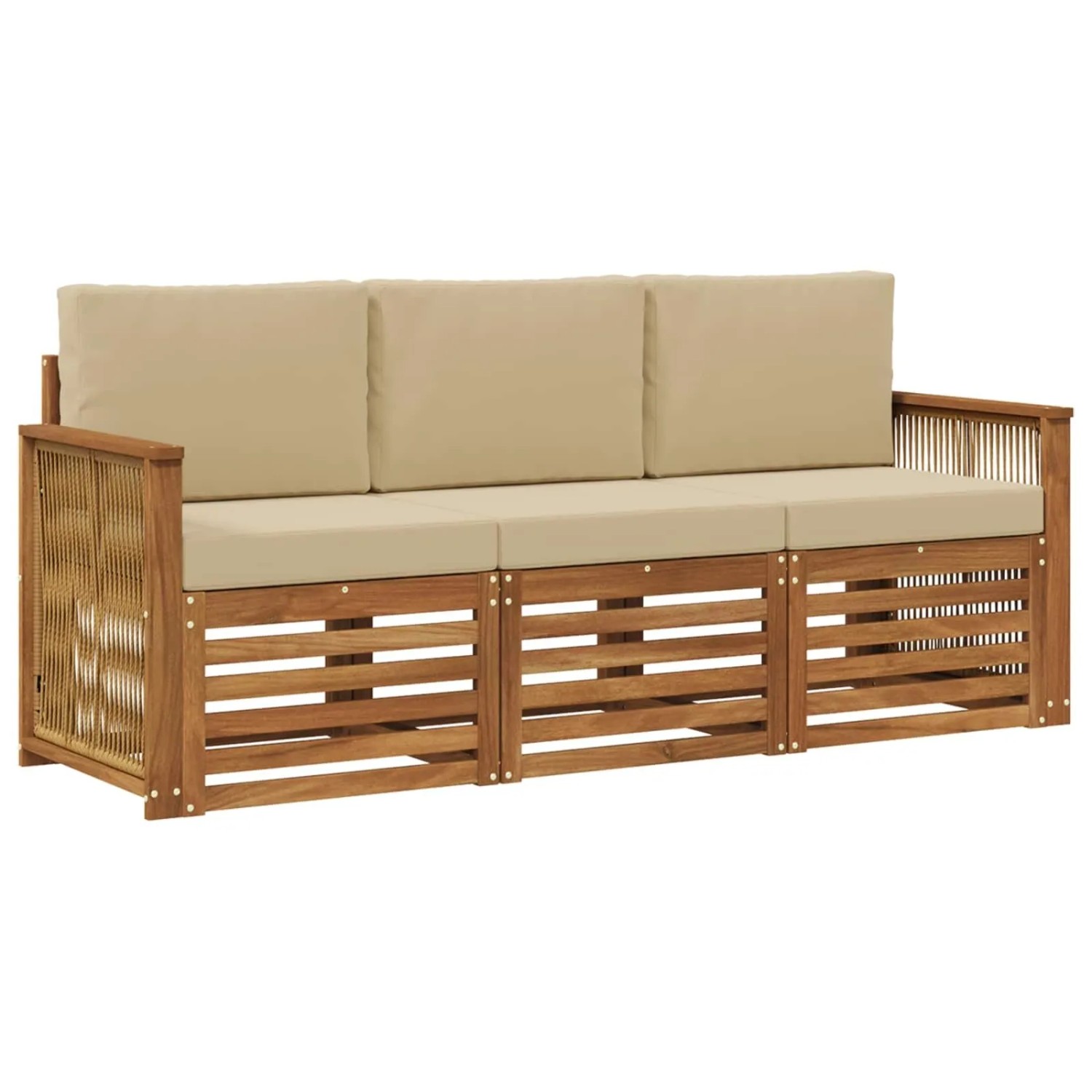 vidaXL Sofagarnituren mit Kissen 3 Stk Massivholz Akazie 3383969