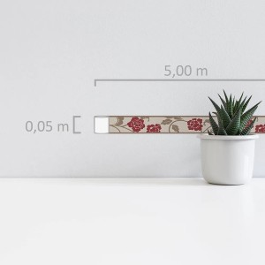 A.S. Création Borte selbstklebend Blumen rot-braun, 5 m x 5 cm.