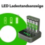 GP Akku-Ladegerät B441 mit 4 AA-Akkus (2100 mAh) in Ladestation. LED-Ladeanzeige.