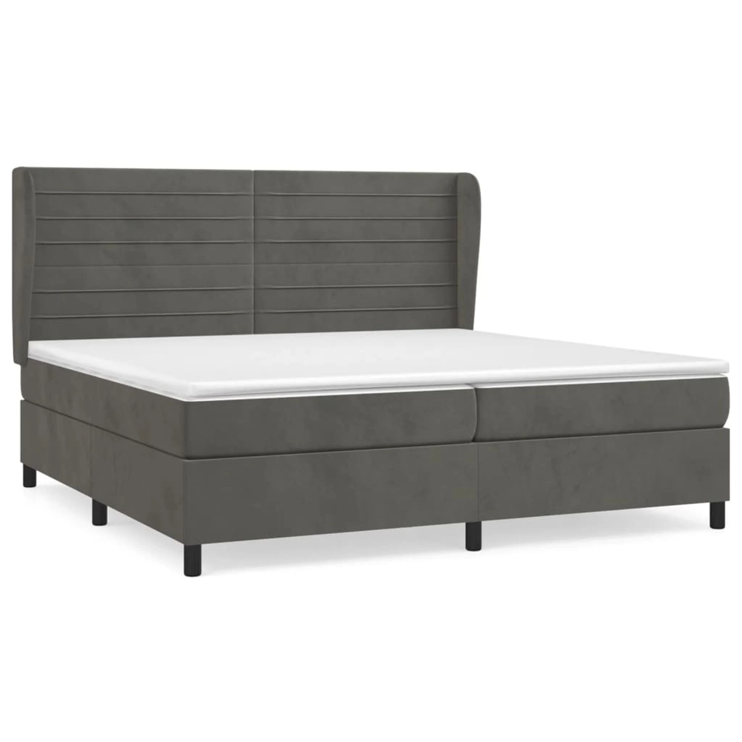 Thumbnail - vidaXL Boxspringbett mit Matratze Dunkelgrau 200x200 cm Samt1372957