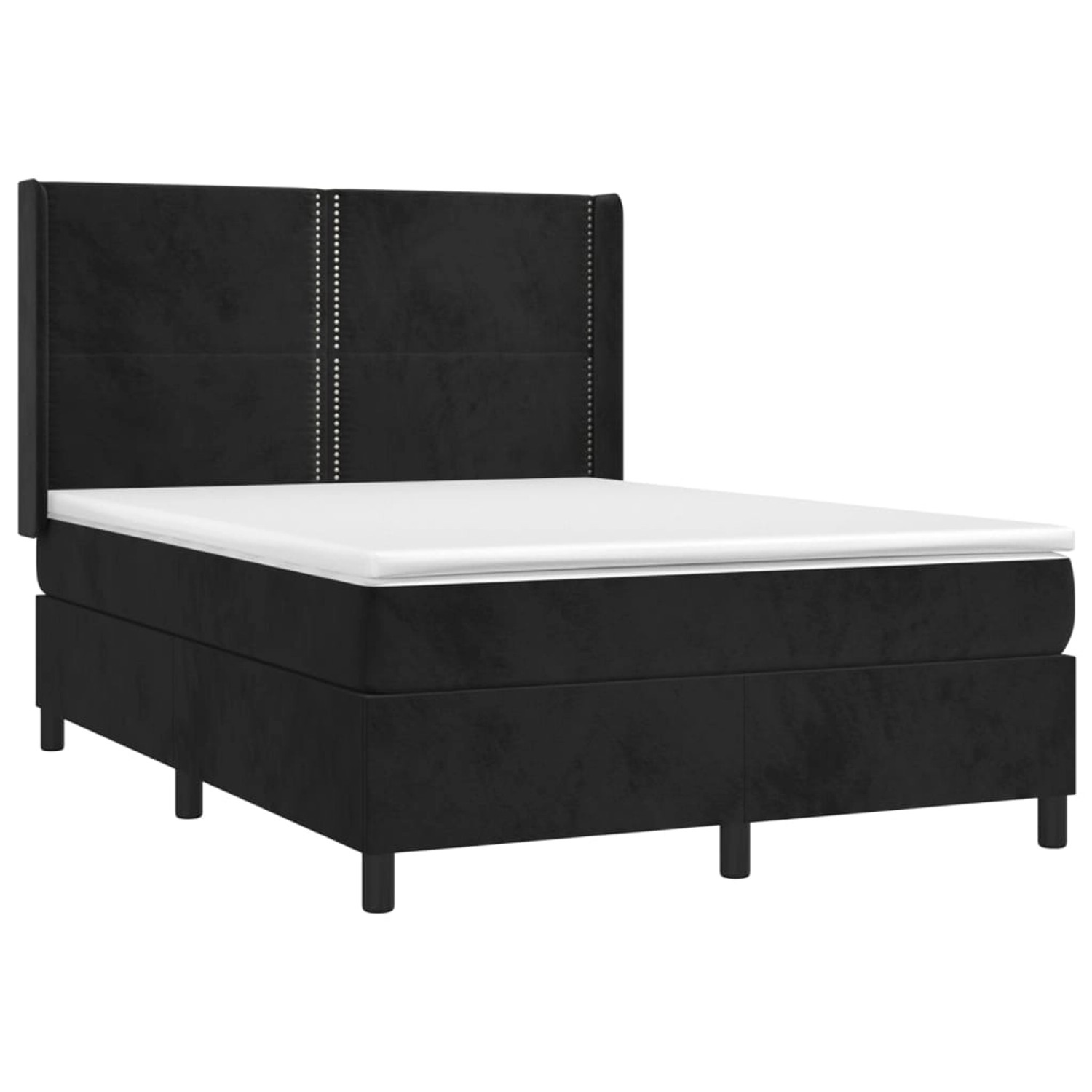 vidaXL Boxspringbett mit Matratze & LED Schwarz 140x190 cm Samt 3139501 günstig online kaufen