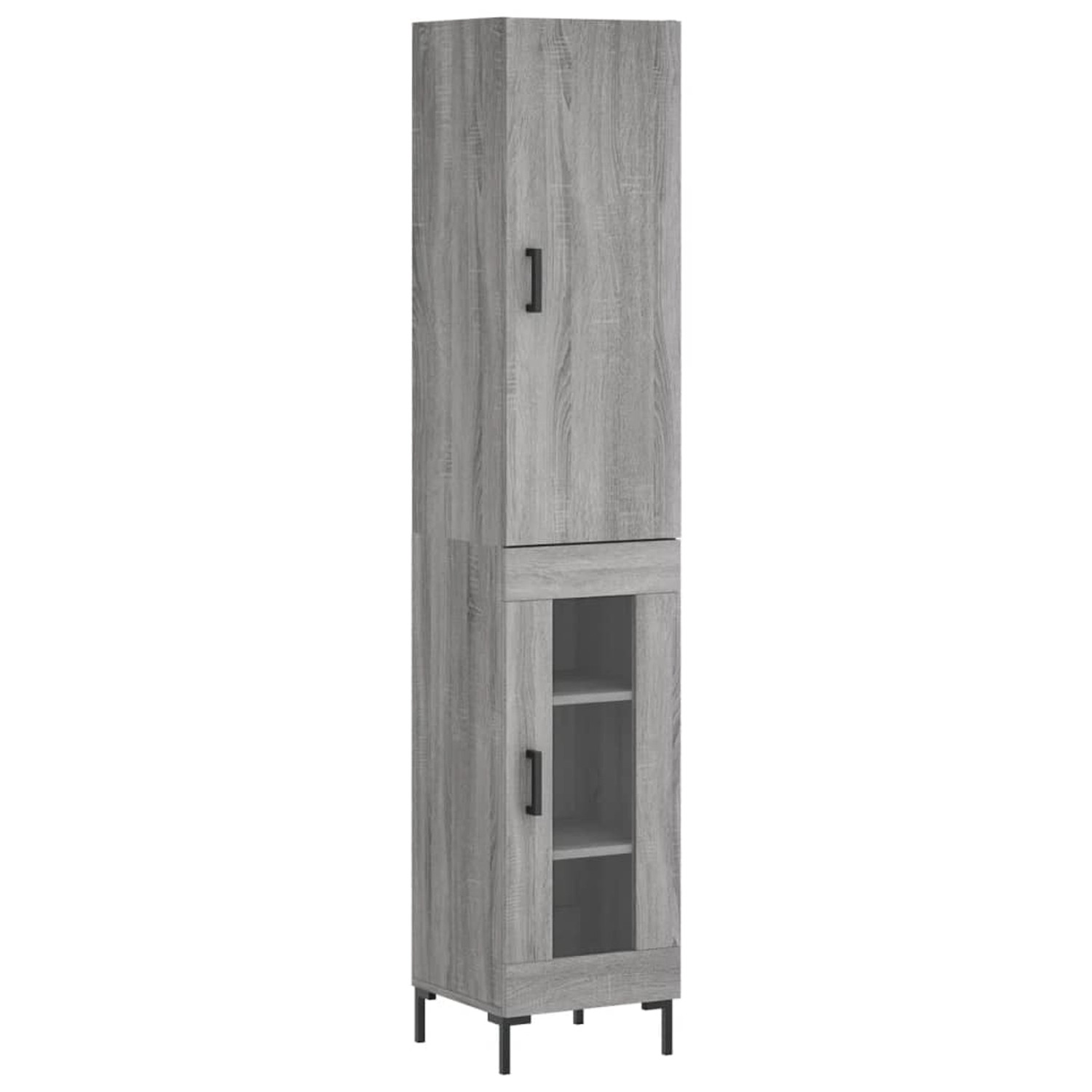 vidaXL Highboard Grau Sonoma 34,5x34x180 cm Holzwerkstoff 3199047 günstig online kaufen