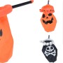 Halloween-Tüte aus Polyester/PP, 38x14x5cm, Kürbis- und Totenkopf-Design für Süßigkeiten.